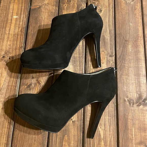 Nine West Haywire Black Suede Zip up Back heels |women’s 7.5 | - Picture 2 of 13